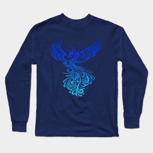 Artistic Phoenix Blue  Aqua Color Blend Long Sleeve T-Shirt